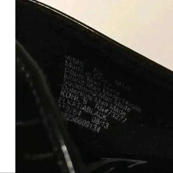 Elle Heels Black Faux Patent Leather Sz 7.5 - Picture 7 of 7